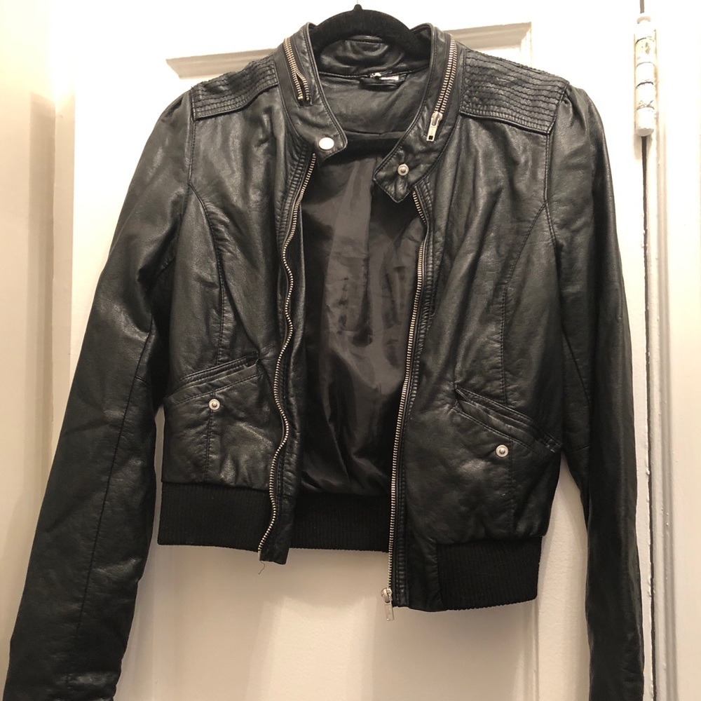 FAUX leather motorcycle jacket